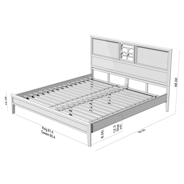 Monsoonblue® ST LUCIA Modern Handcrafted solid Ash wood King platform ...